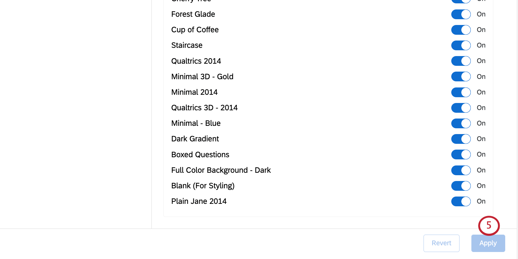 Apply button at the bottom of the list of permissions