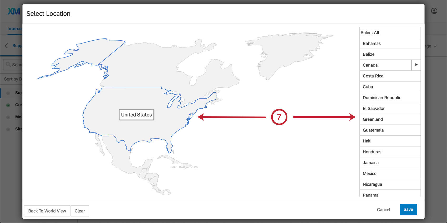 Mappa dei paesi del Nord America in tonalità di grigio