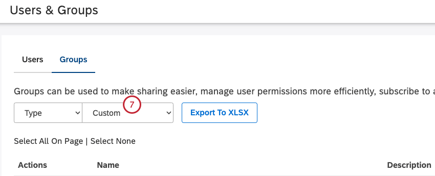 Réglez le filtre Type sur Personnalisé.