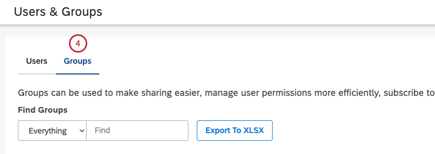 Select the Groups tab.