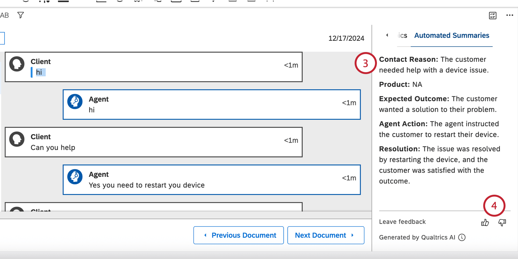 reviewing the generated summary and providing feedback