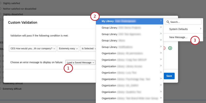 loading a saved message, then eventually selecting new message