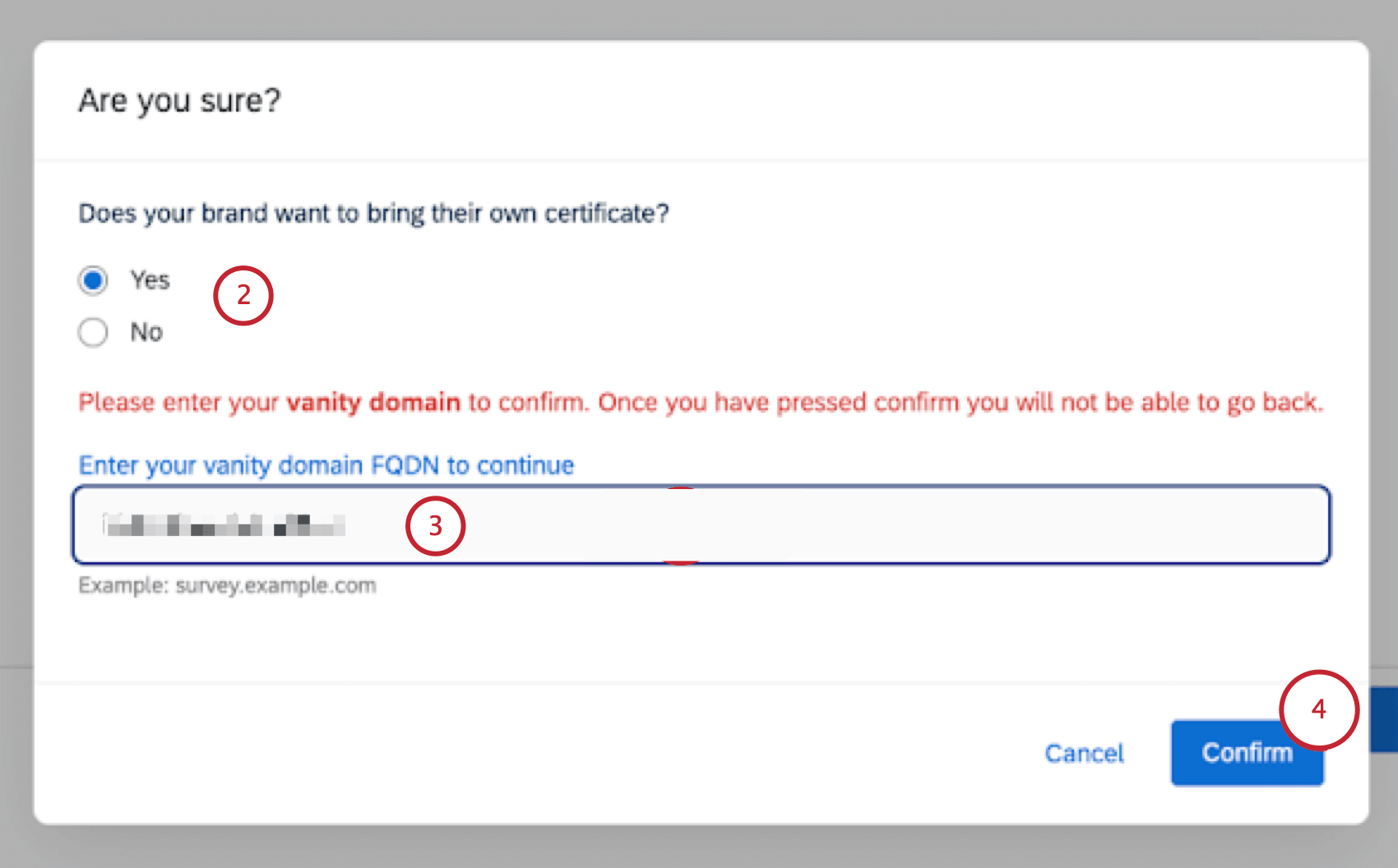 Opciones para traer su propio certificado