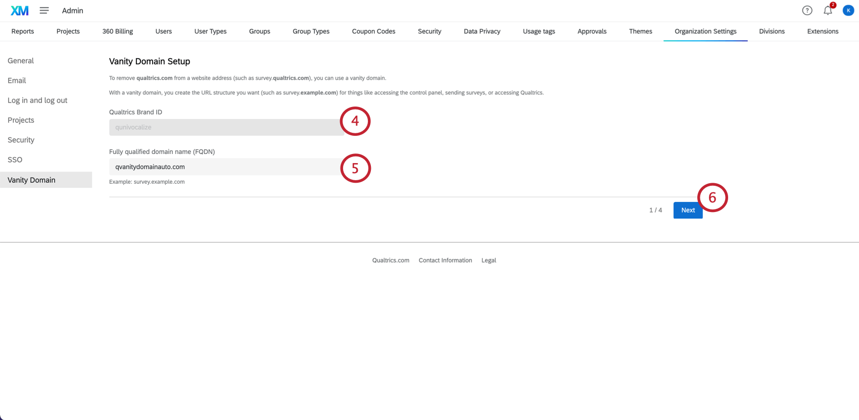 Filling in brand id for a vanity domain
