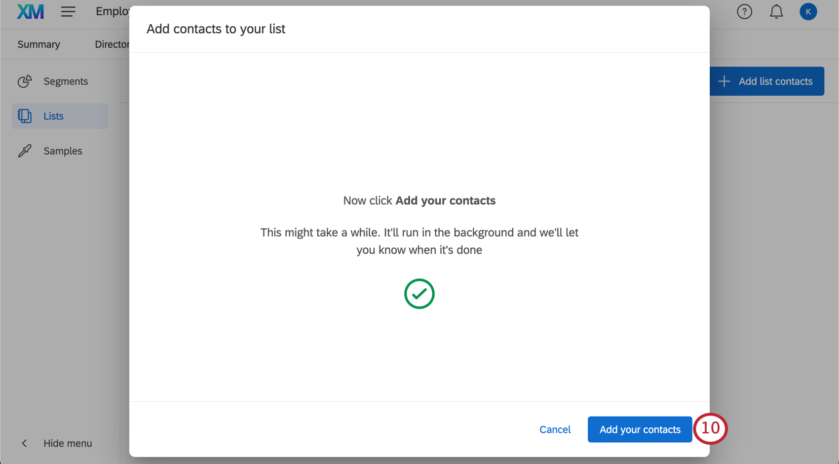 Image of final confirmation window