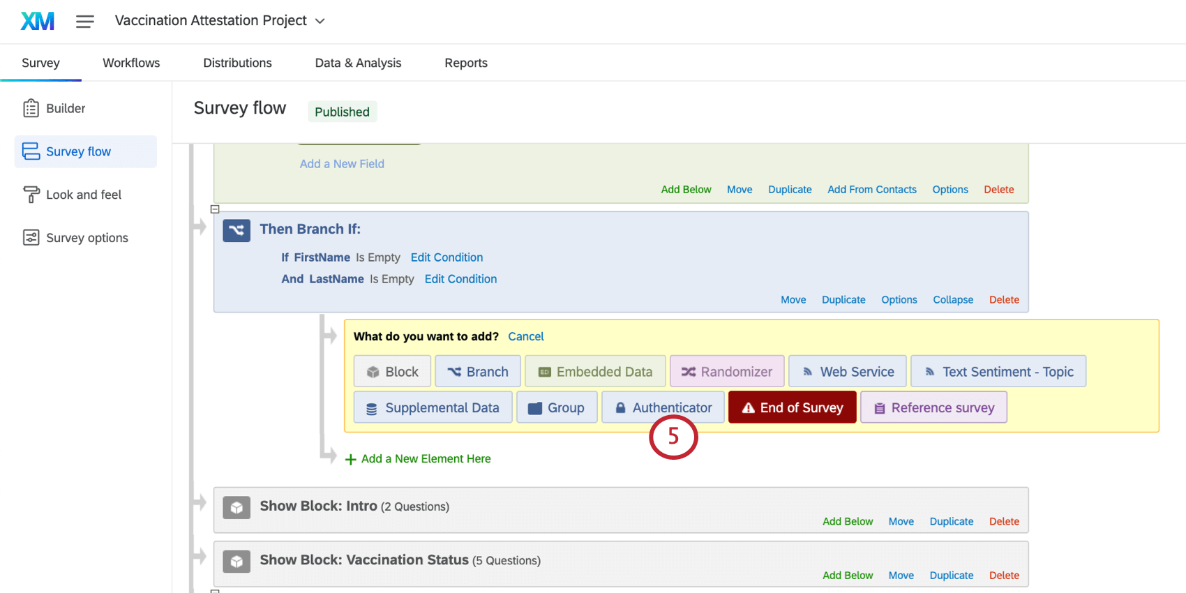 分岐の下にインデントされた要素を追加する画像