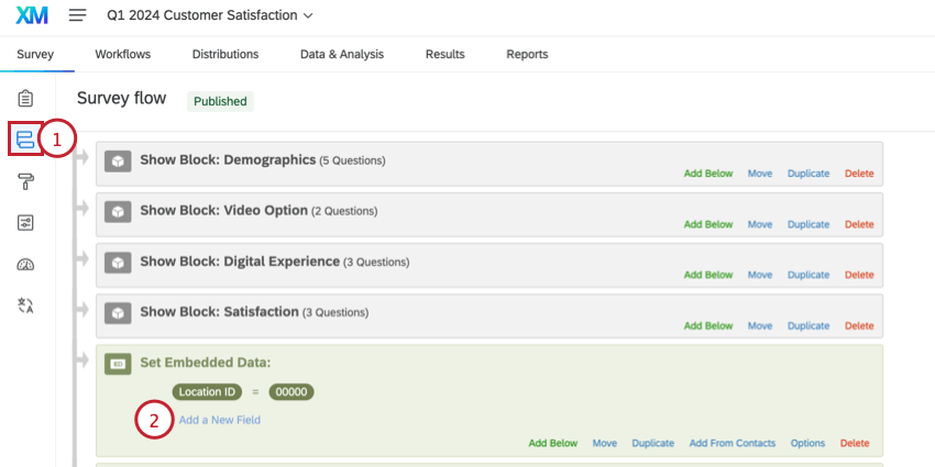 creating a new embedded data field in the survey flow