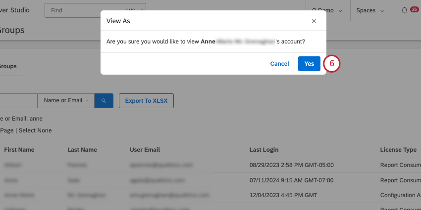 new window that asks for confirmation