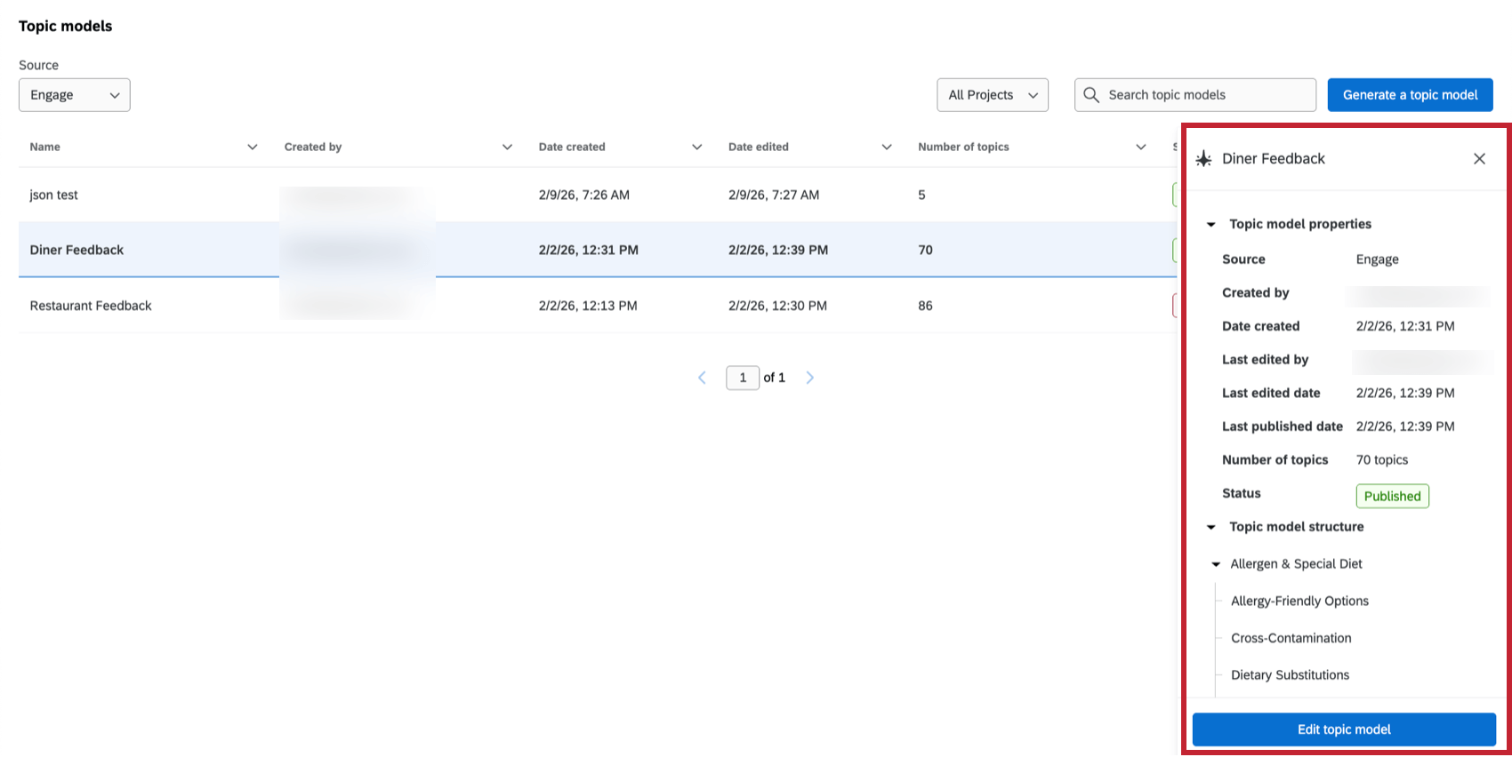 viewing more details about a model