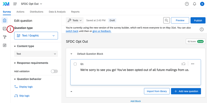 navigazione nel flusso del sondaggio