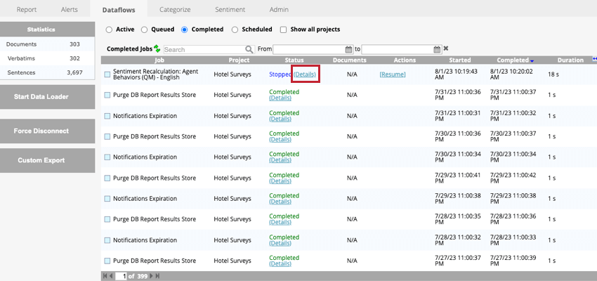 clicking details to view more information