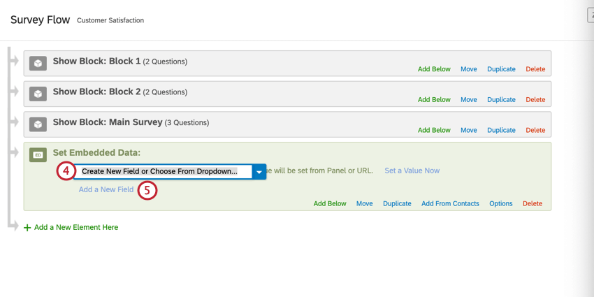 adding fields to the embedded data element