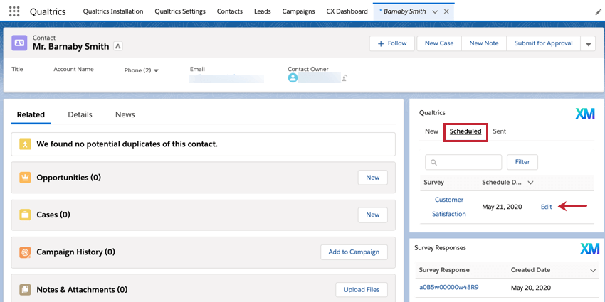 the scheduled tab of the distribution widget.