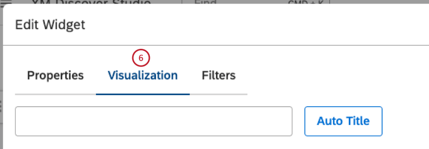 Selezionare la scheda Visualizzazione nella finestra Modifica widget.