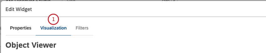 Wählen Sie die Registerkarte Visualisierung.