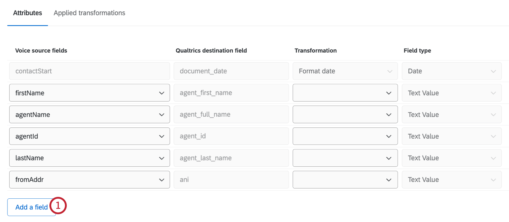 Agregar un botón de campo resaltado en la parte inferior de la pantalla de mapeo de atributo