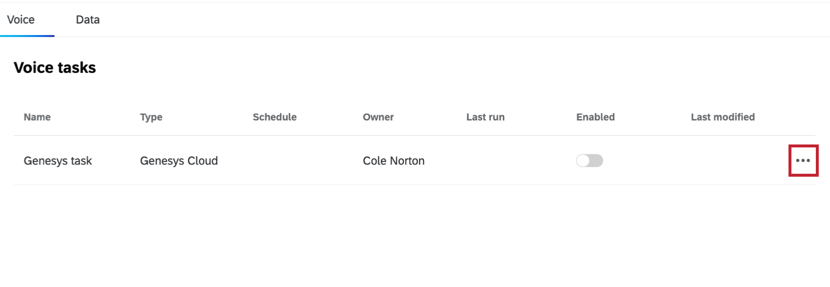 3 punti orizzontali evidenziati avanti a unattività vocale