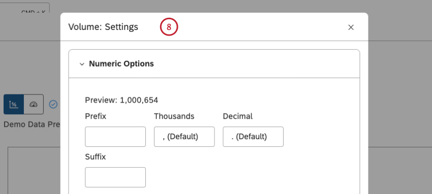 Dependiendo del cálculo, puede definir diferentes configuraciones adicionales en la ventana Configuración.