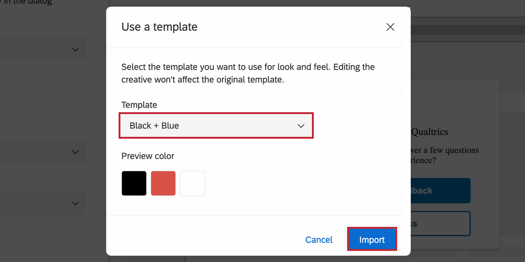 Nuova finestra in cui vengono configurati i temi