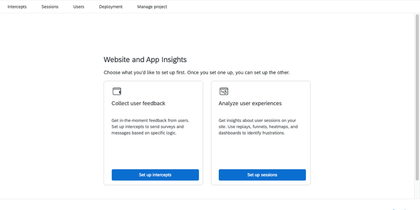 image of 2 large tiles, one says collect user feedback and the other says analyze user experiences