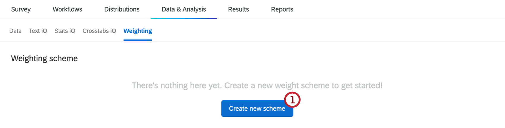 "create new scheme" button in the weighting tab
