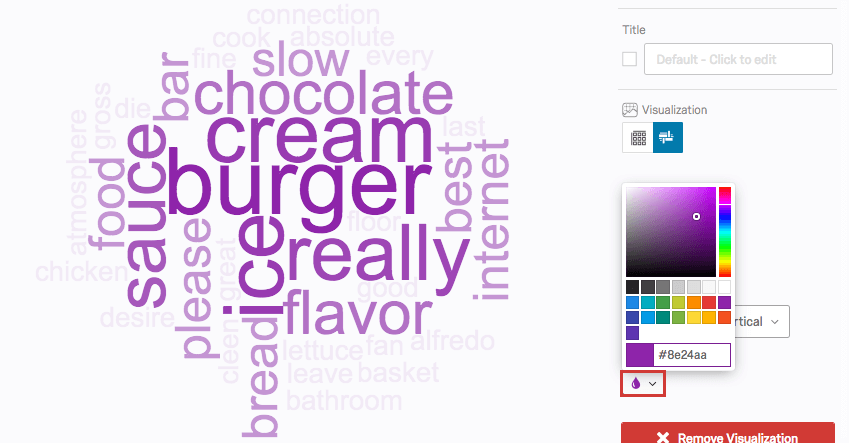 le bouton "drop" vous permet de changer la couleur des mots