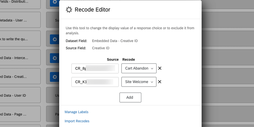 recoding values in dashboard data