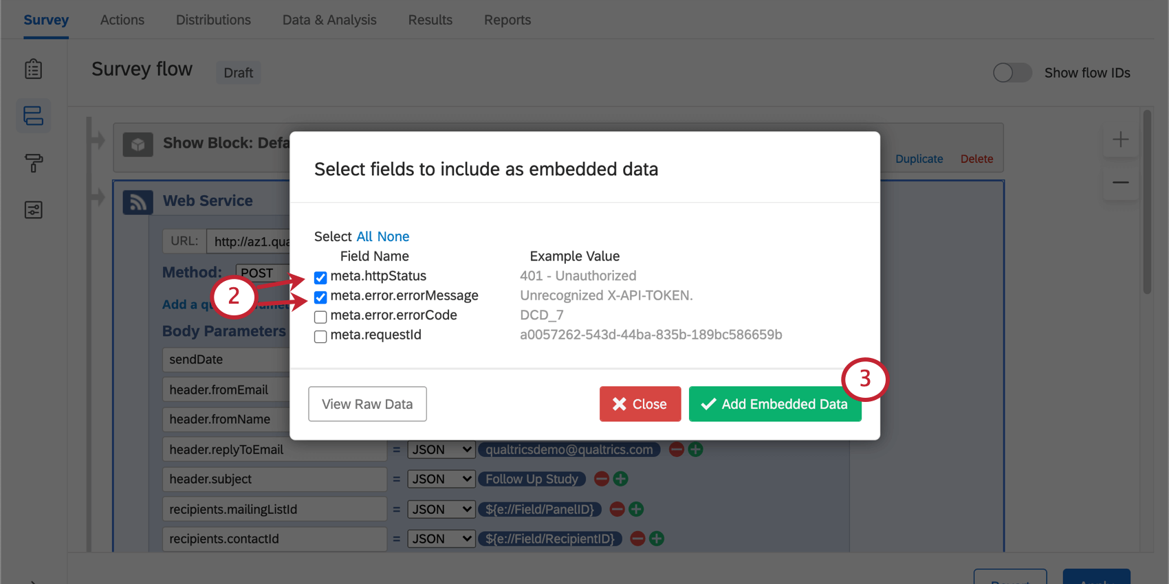 Selecting fields to capture from the URL