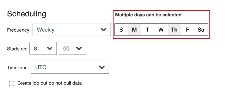 setting a weekly job schedule