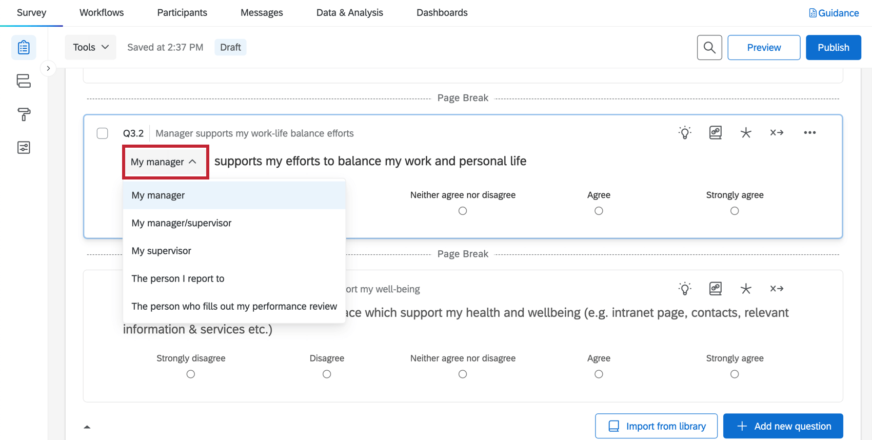 Mostra como editar perguntas certificadas.