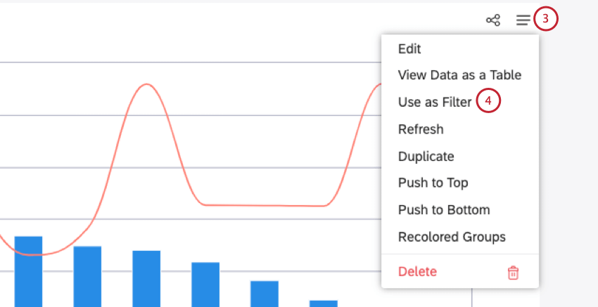 menu à 3 lignes en haut à droite du widget élargi