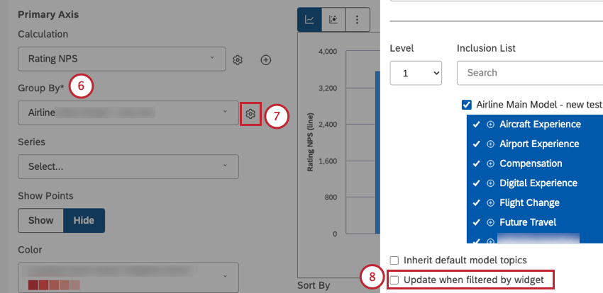 Engranaje siguiente a agrupar por campo, configuración dentro de nueva ventana que se abre
