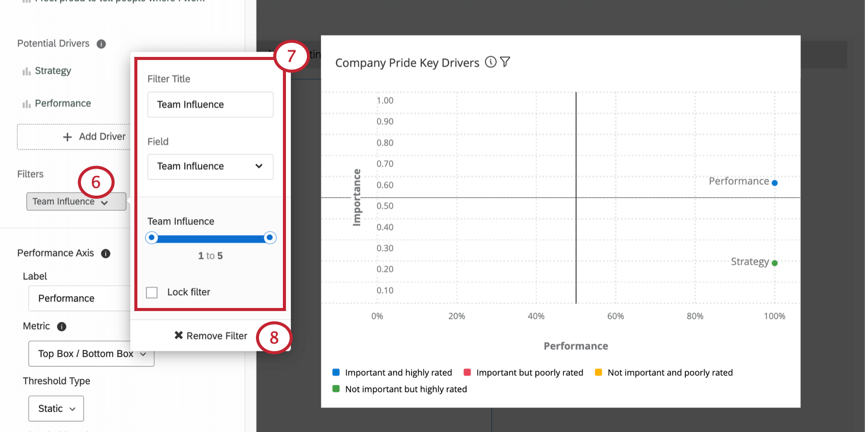 Neuer Filter im linken Bearbeitungsbereich angeklickt, öffnet ein Menü, in dem Sie den Filter einrichten
