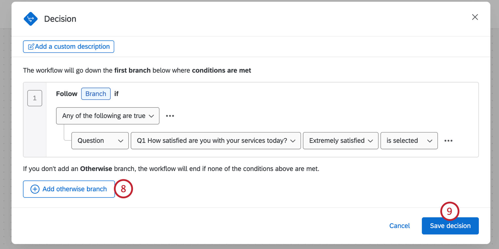adding otherwise conditions and then saving
