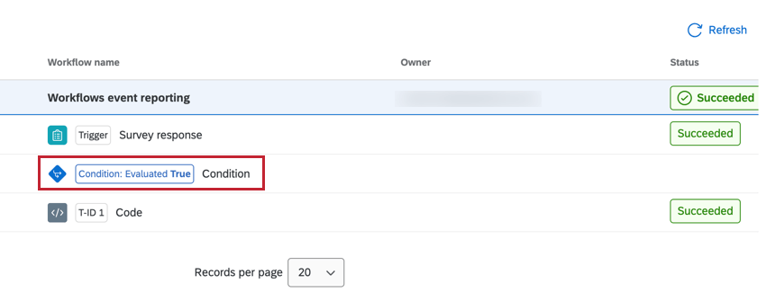 clicking on a condition to view more information about it