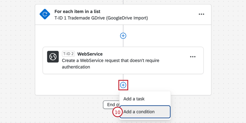adding a condition in the workflow loop