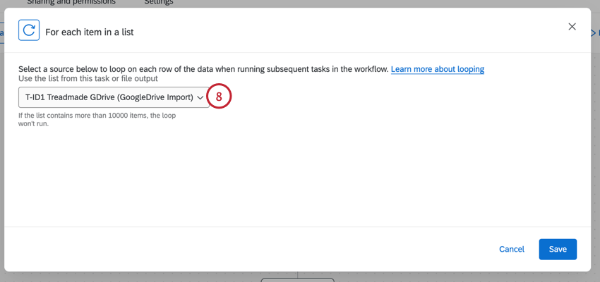choosing the extractor task for the loop