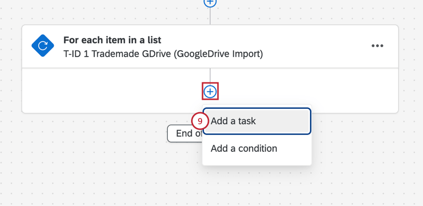 hinzufügen einer Aufgabe zur Workflow-Schleife