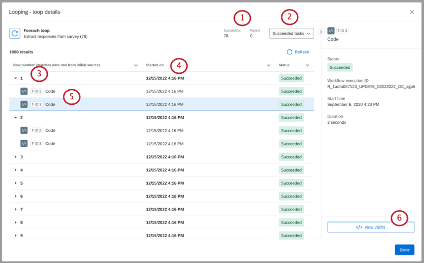 Fenster, in dem weitere Details zu Workflow angezeigt werden