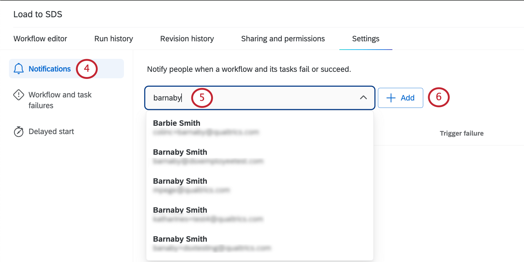 adicionar um destinatário de notificação
