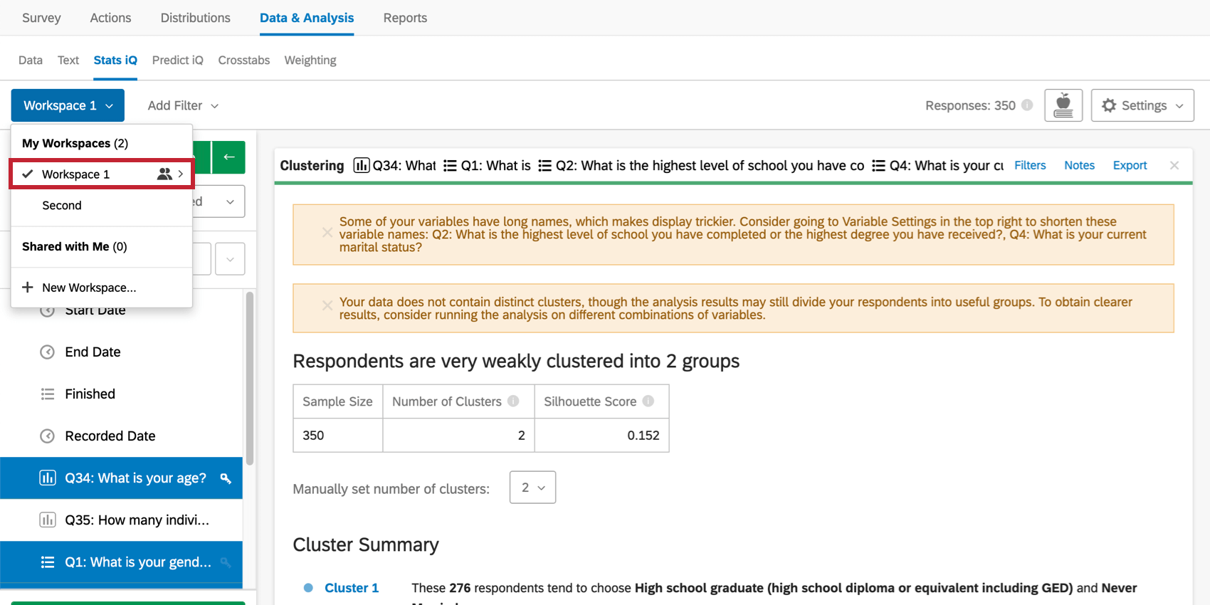 Dropdown aufgeklappt, siehe Symbol weiter Arbeitsbereich, das wie zwei Personen aussieht