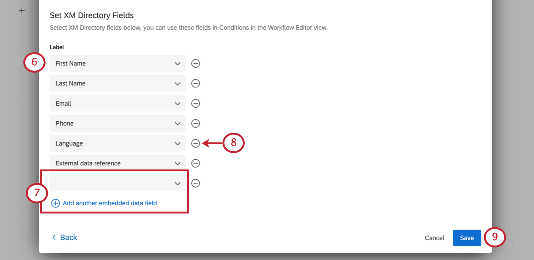 Adding XM directory fields