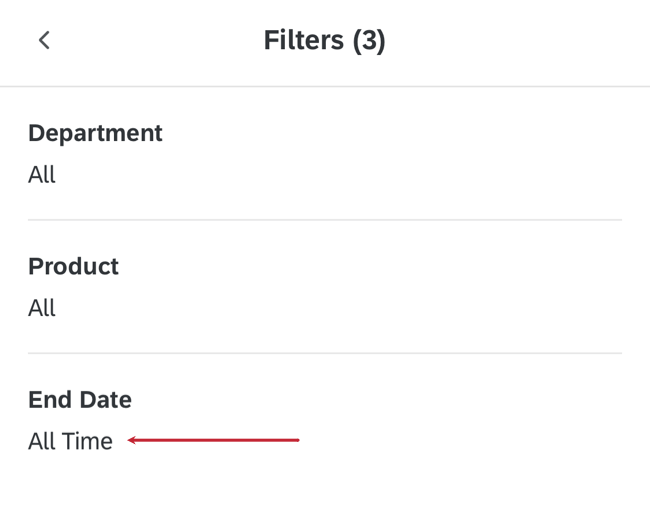 Auswählen eines Filters aus der Liste
