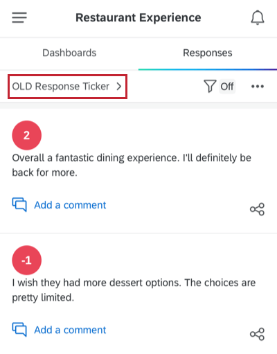 navigating to the list of response sets