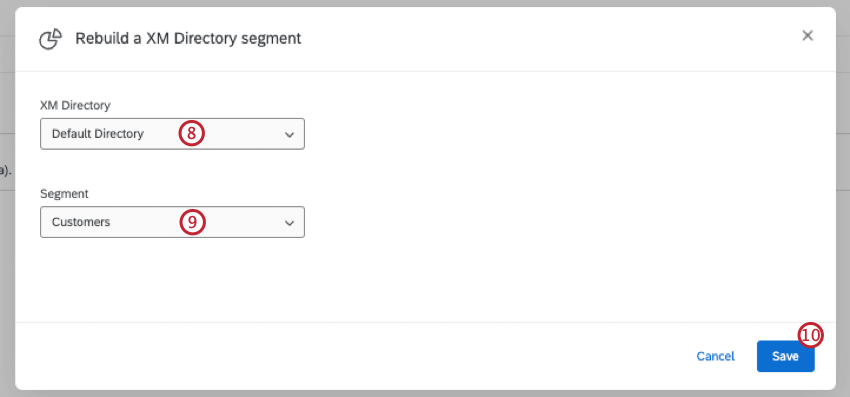 selecting a directory and a segment