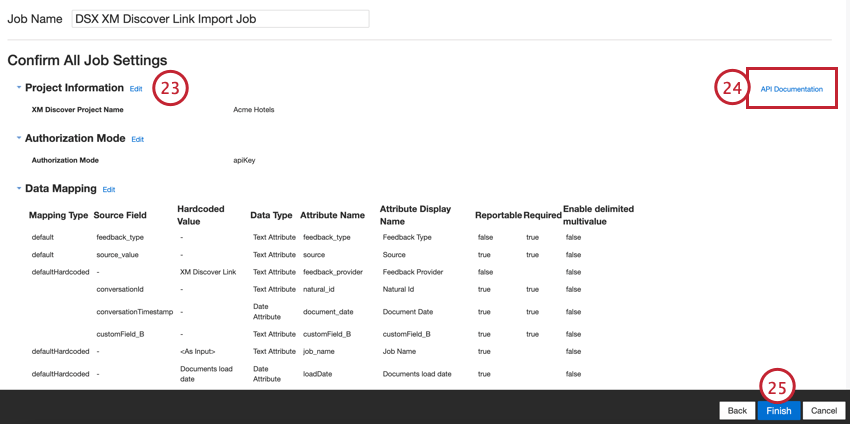 reviewing the setup and saving