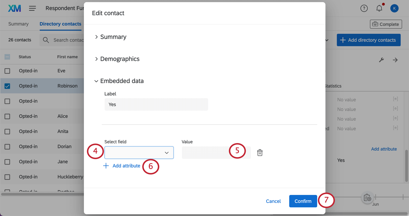 Finestra in cui vengono aggiunti i dati integrati