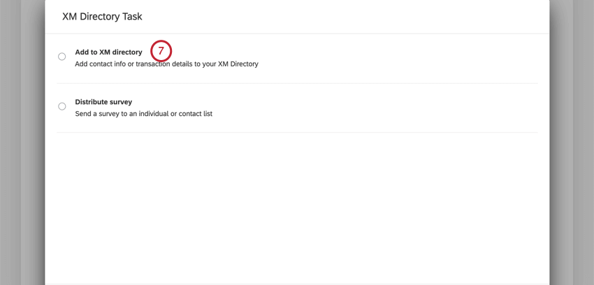 image de loption dajout au répertoire XM sélectionnée dans la tâche Répertoire XM