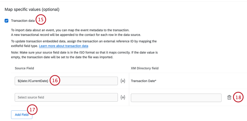 adding transaction data