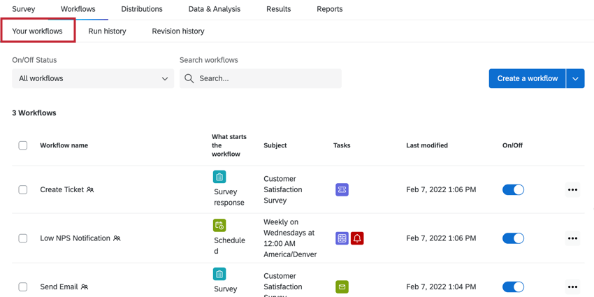 den Abschnitt „Ihre Workflows“